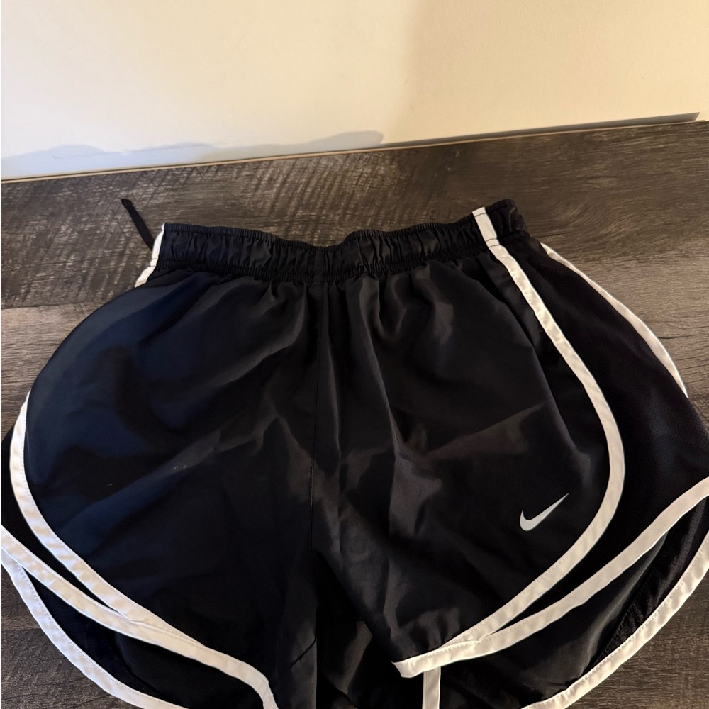 Nike Women's Black and White Athletic Shorts